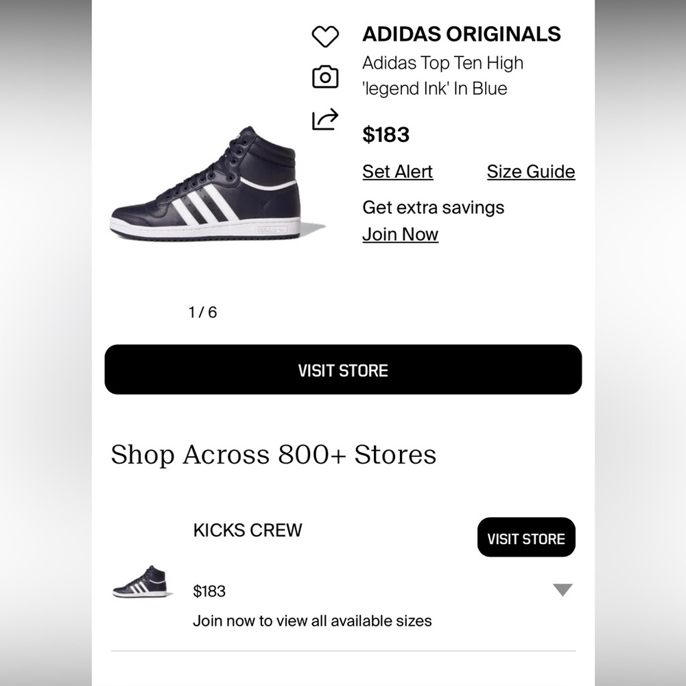 Adidas TOP TEN High Top Legend Ink Dark Navy Blue White High-Tops